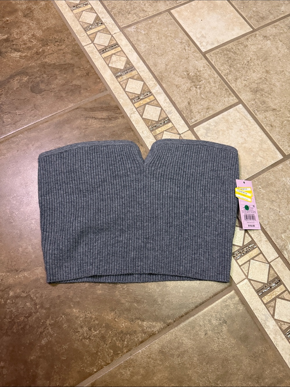 Wild Fable Ribbed Knit Strapless Tube Top in Heather Gray